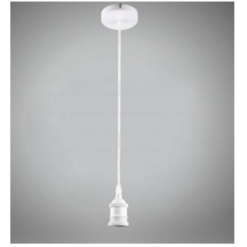 foto del prodotto portalampada a sospensione cavo in corda 2 mt per lampadine e27 bianco e27-2m-b - - trade shop traesio
