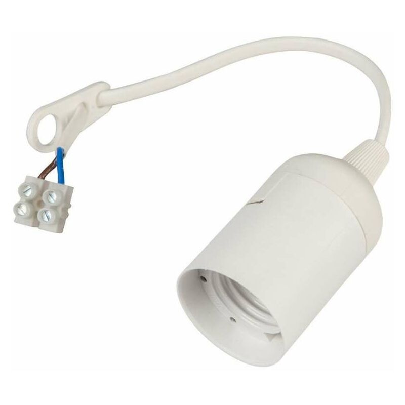 foto del prodotto portalampada bianco e27 con 20 cm cavo