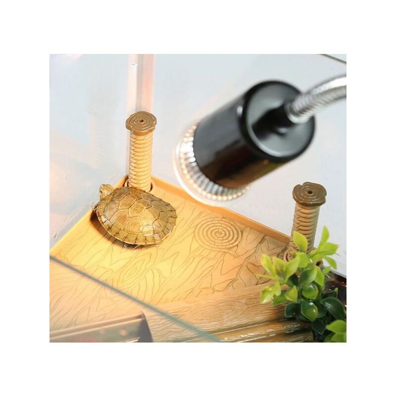 foto del prodotto portalampada con pinza braccio flessibile in ceramica per tartarughe rettili e27