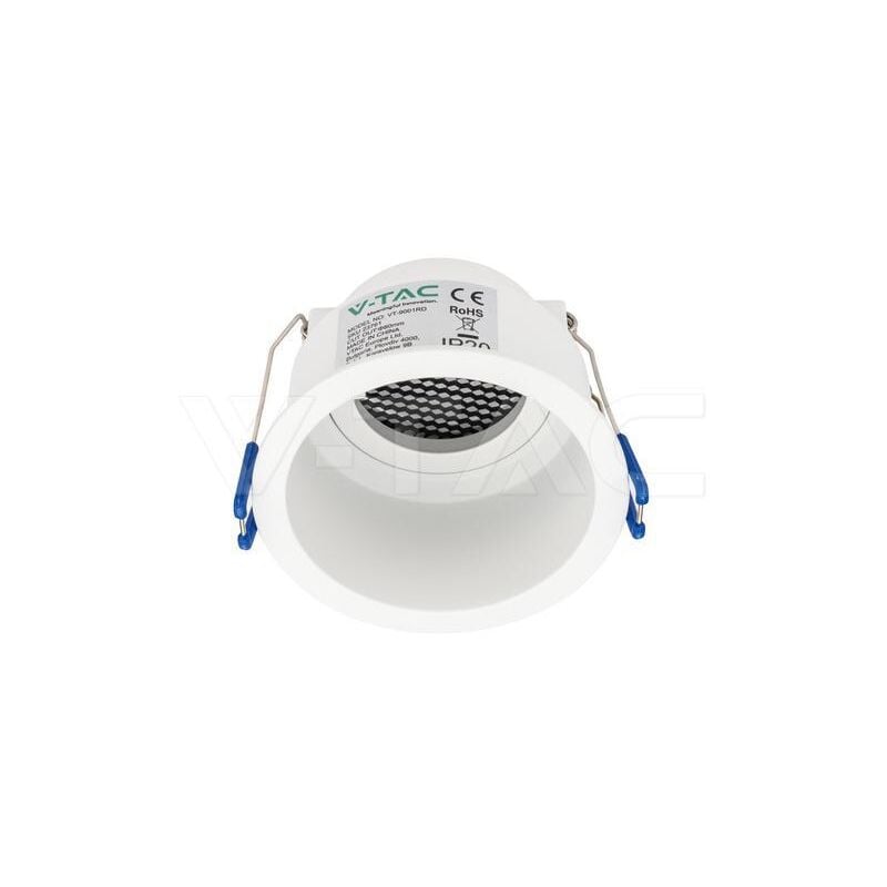 foto del prodotto portalampada da incasso v tac gu10 rotondo in alluminio bianco antiriflesso 23761