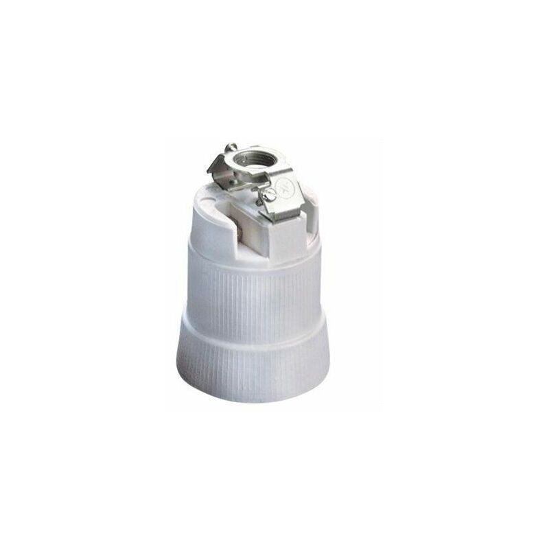 foto del prodotto portalampada e 40 in porcellana serie 777 16a 250v con supporto in metallo