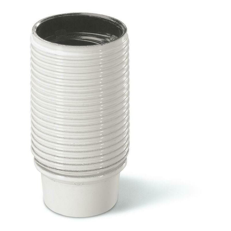 foto del prodotto portalampada e14 filettato bianco con camicia parzialmente filettata bianco 190.2000fgb scame