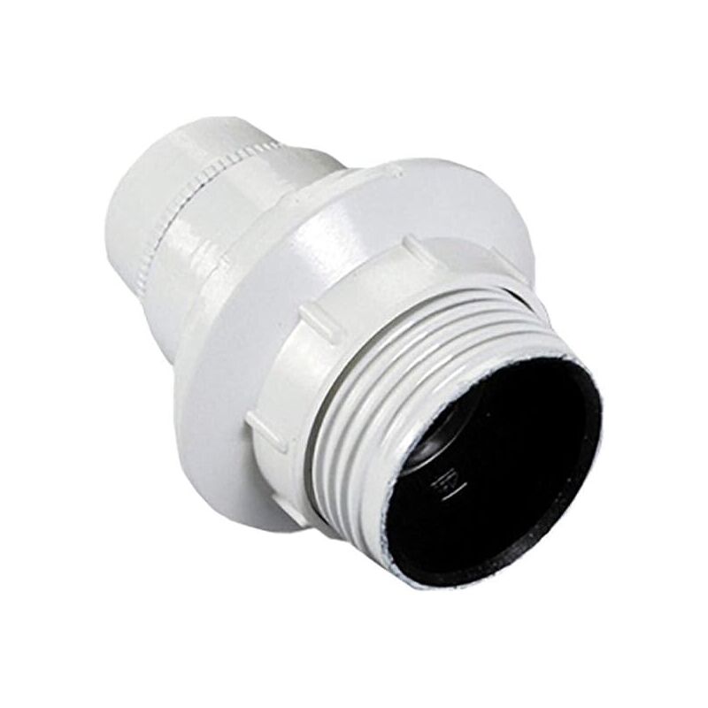foto del prodotto portalampada e14 filettato con ghiera bianco.