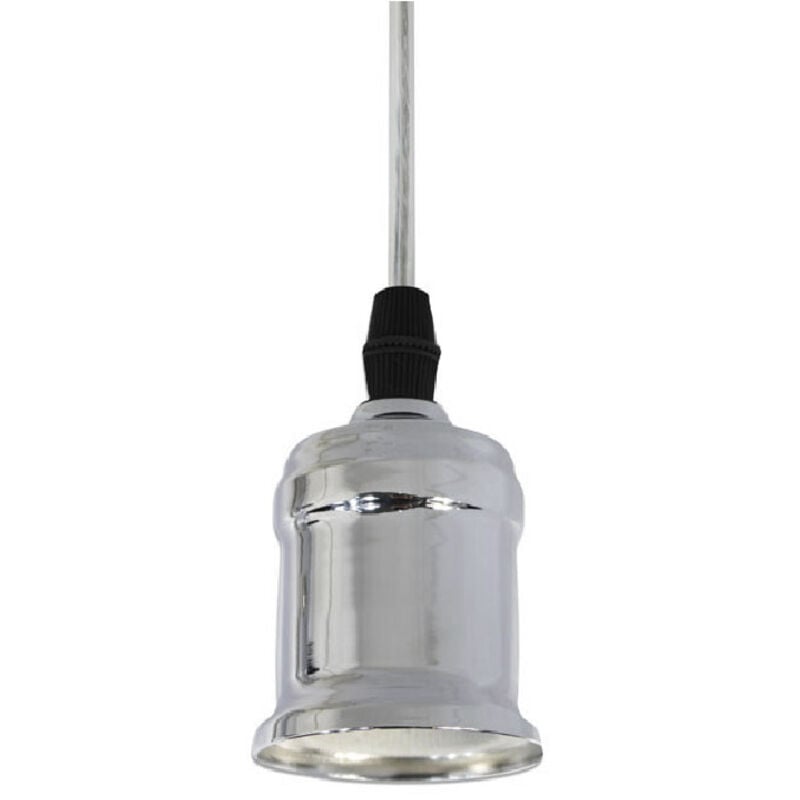 foto del prodotto portalampada e27 a sospensione lampadario pendente porta lampada 1,2 metri e27-a - argento - trade shop traesio