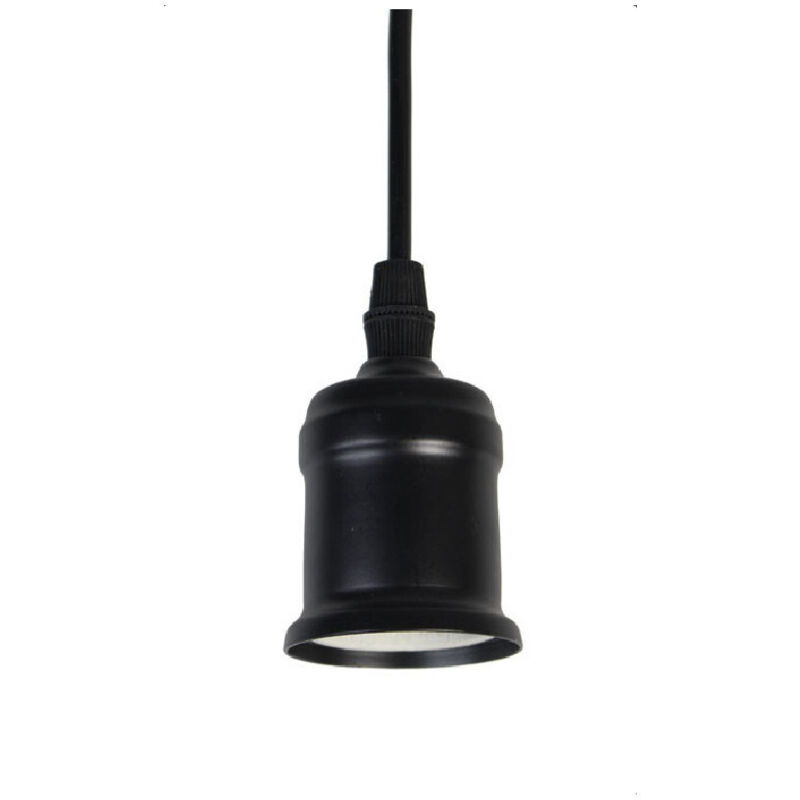 foto del prodotto portalampada e27 a sospensione lampadario pendente porta lampada 1,2 metri e27-a - nero - trade shop traesio