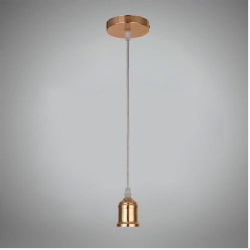 foto del prodotto portalampada e27 a sospensione lampadario pendente porta lampada 1,2 metri e27-a - oro - trade shop traesio