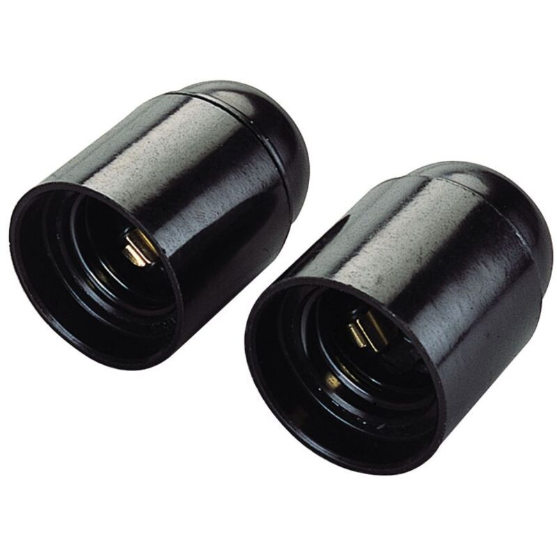 foto del prodotto portalampada e27 corpo liscio 2 pezzi nero