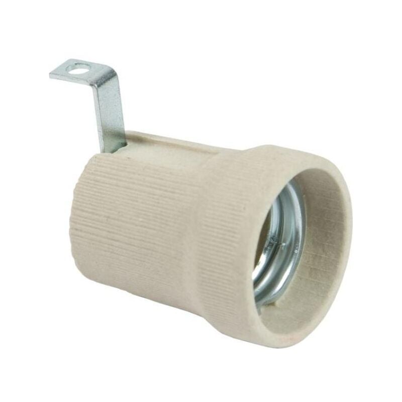 foto del prodotto portalampada e27 in ceramica con staffa esterna colore bianco fanton 62836
