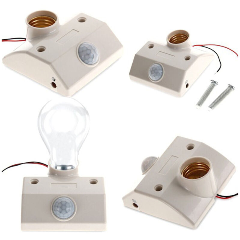 foto del prodotto portalampada e27 porta lampada con sensore movimento pir infrarossi portalampade - - trade shop traesio