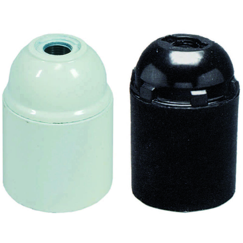 foto del prodotto portalampada e27 termoplastico liscio colore nero