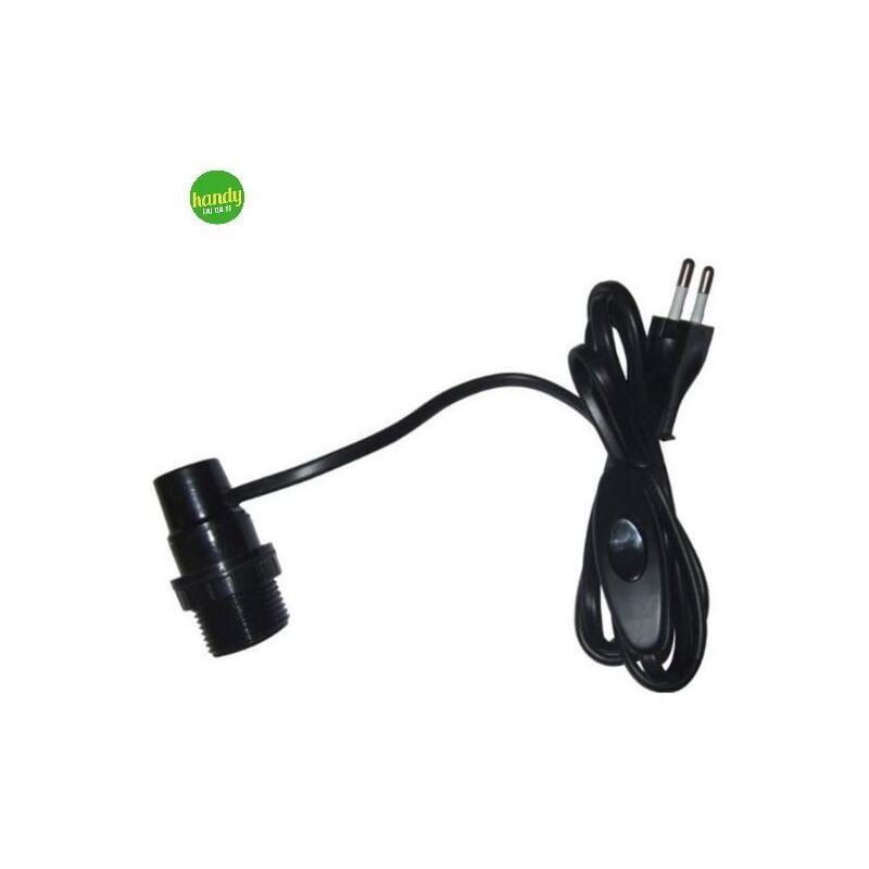 foto del prodotto portalampada electraline e27 spina lat. nero