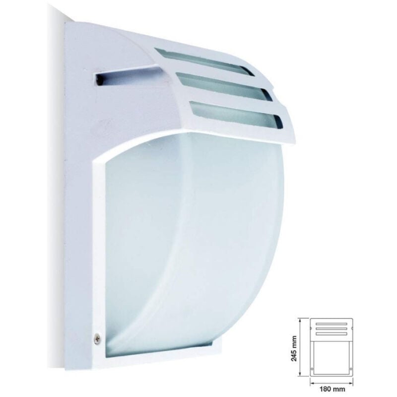 foto del prodotto portalampada esterno alluminio vetro bianco vt7077 e27 ip44 illuminazione trade shop traesio