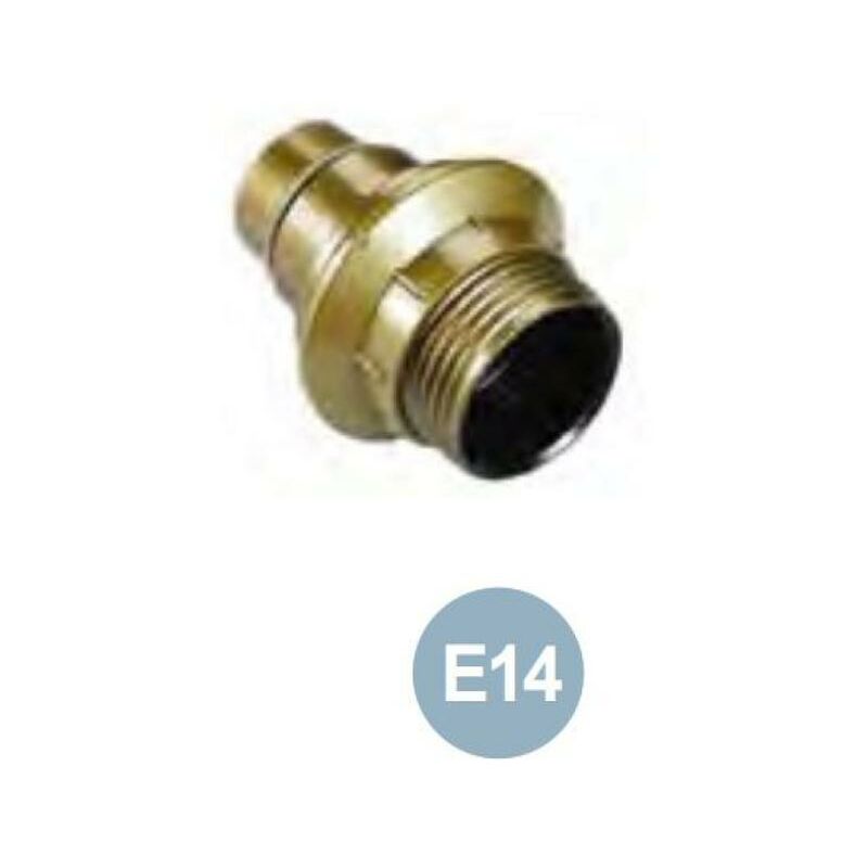 foto del prodotto portalampada filettato electraline con ghiera attacco e14 oro 71134