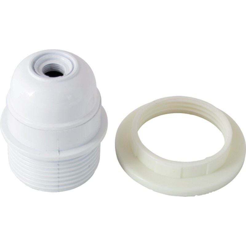 foto del prodotto portalampada filetto parz. ghiera e27 bianco maurer cf. in blister