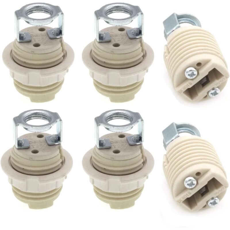 foto del prodotto portalampada g9 da 6 pezzi con staffa, attacco alogeno g9 con filettatura in ceramica