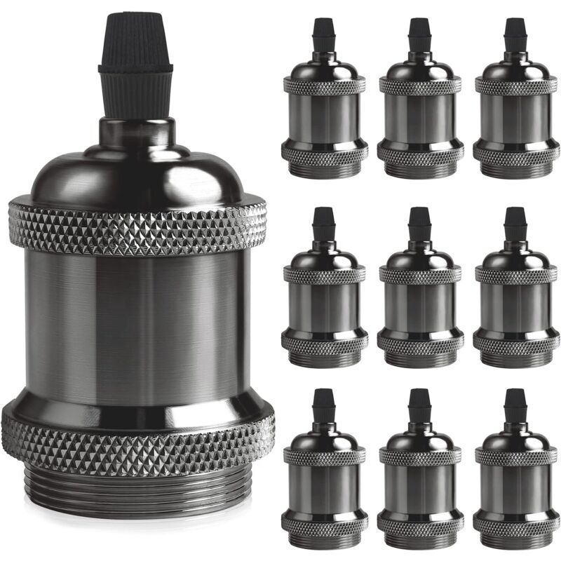 foto del prodotto portalampada in ceramica di alluminio con attacco e27 vintage, adattatore per attacco lampadina a vite edison, lampada da parete, tavolo, pavimento o