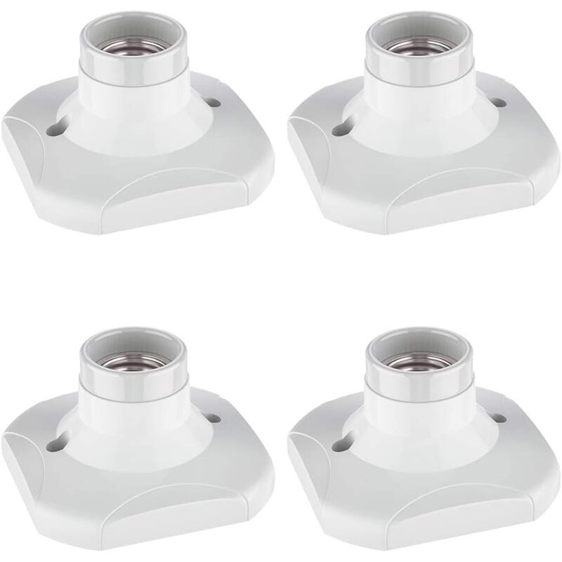 foto del prodotto portalampada in ceramica e27 4 pezzi, base per montaggio a parete portalampada e27, bianco