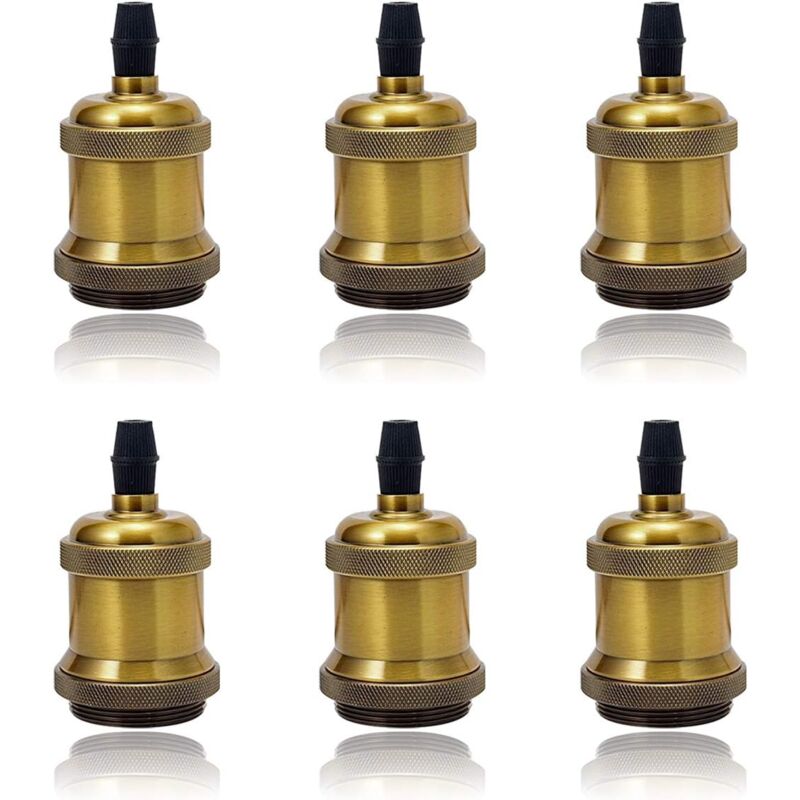 foto del prodotto portalampada in ceramica e27 per lampadine vintage adattatore edison retr confezione da 6