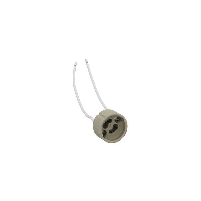 foto del prodotto portalampada in ceramica per lampadine alogene o led gu10 14,5cm con cavi di collegamento