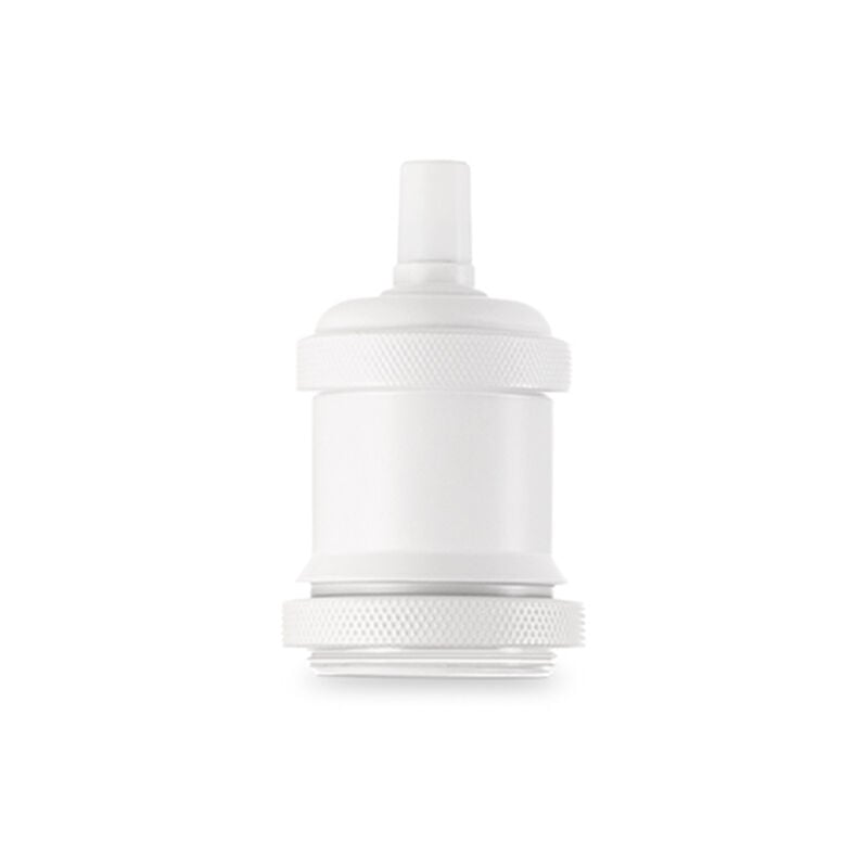 foto del prodotto portalampada in metallo colore bianco opaco
