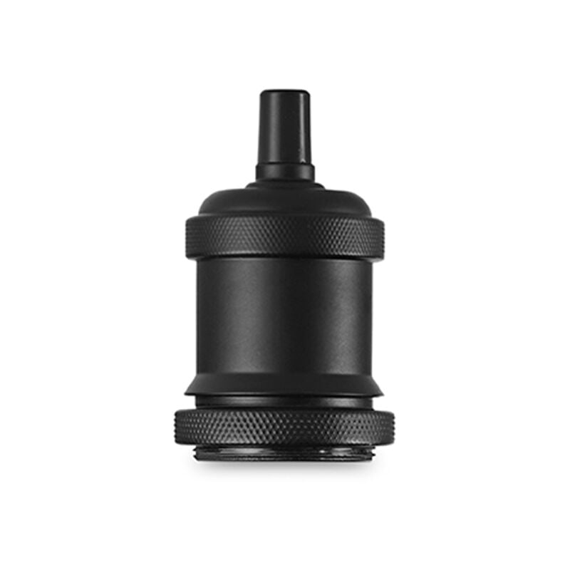 foto del prodotto portalampada in metallo colore nero opaco