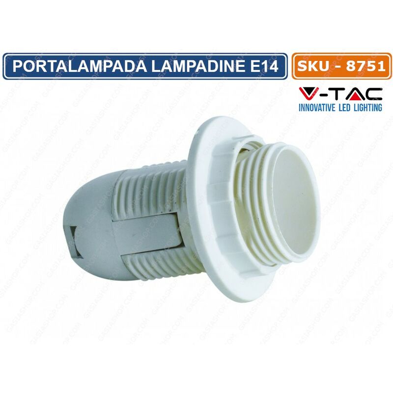 foto del prodotto portalampada in plastica per lampadine attacco e14 sku 8751 v tac