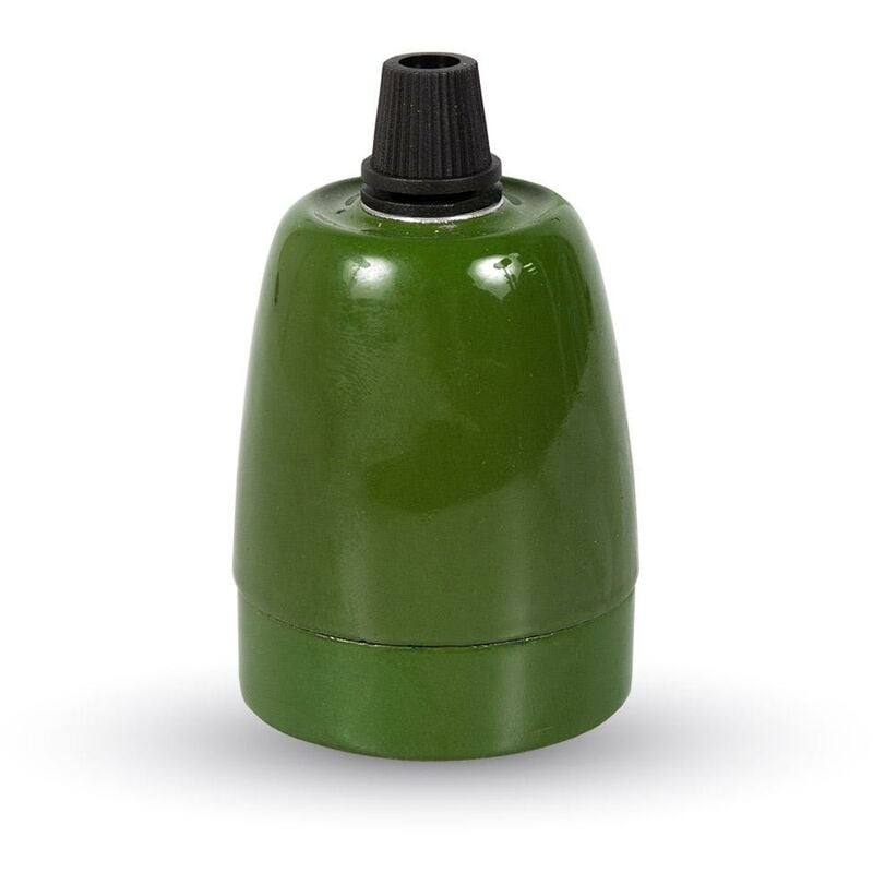 foto del prodotto portalampada in porcellana porta lampadina colorato verde e27