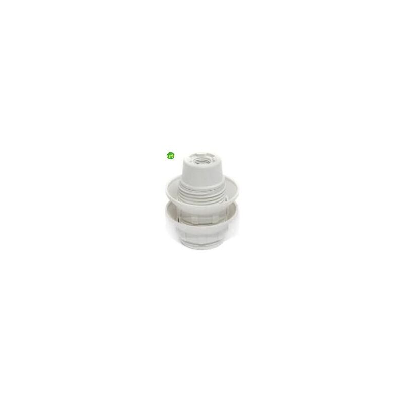 foto del prodotto portalampada in termoplastica elettrocanali con doppia ghiera bianco e14 2 a. 250 v.