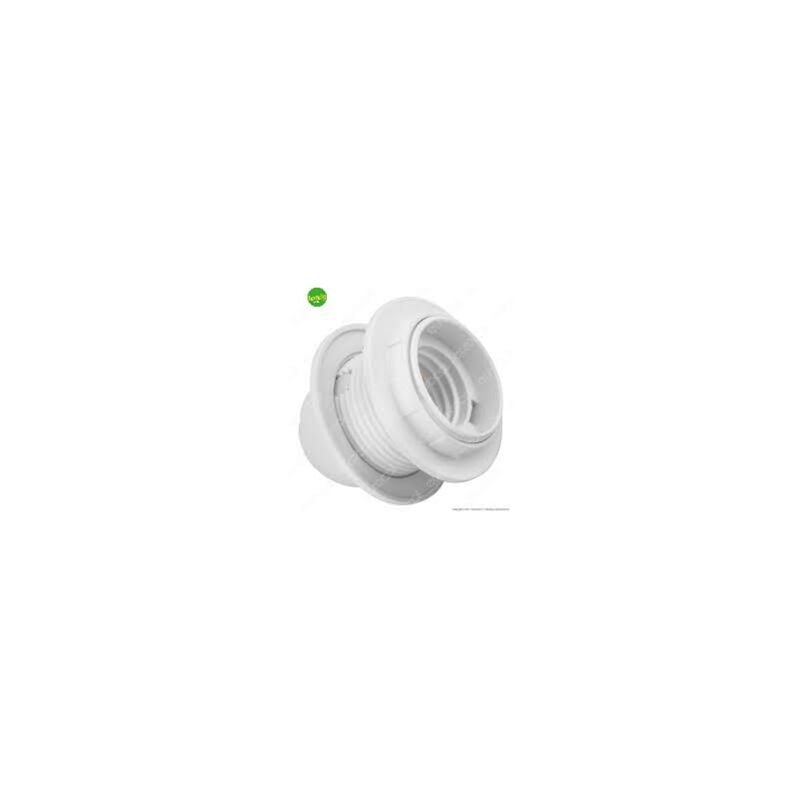 foto del prodotto portalampada in termoplastica elettrocanali con doppia ghiera bianco e27 4 a. 250 v.