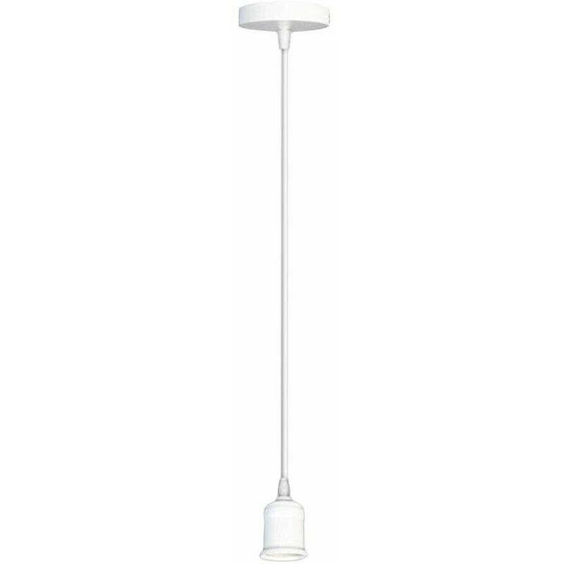 foto del prodotto portalampada lampadario a sospensione porta lampadina e27 cavo 2 mt bianco