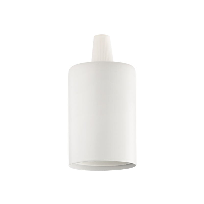 foto del prodotto portalampada metallo bianco 1 luce e27 liscio