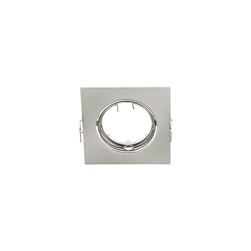 foto del prodotto portalampada orientabile da incasso quadrato nickel satinato con gu5.3 elmark