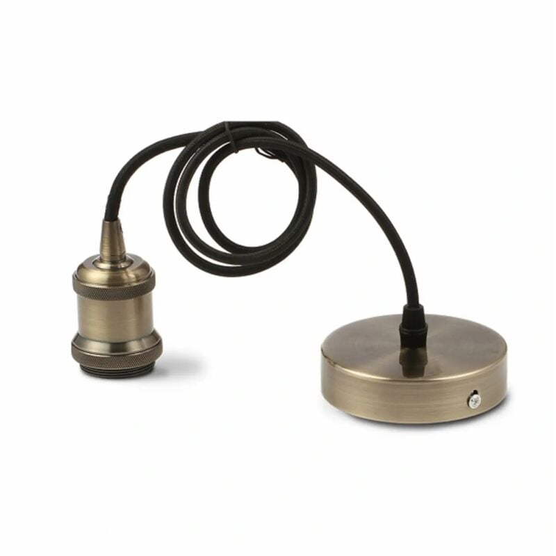 foto del prodotto portalampada pendente soffitto metallo vintage bronzo e27 bronzo
