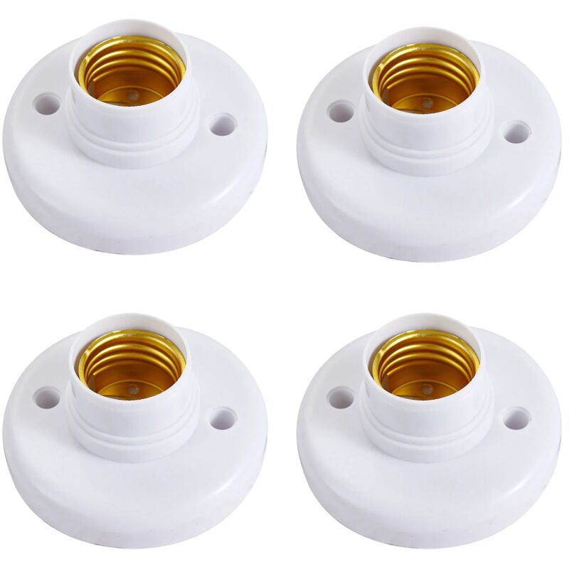 foto del prodotto portalampada rotondi in plastica e27 4 pezzi set di 4 attacchi a vite bianco, 76 mm