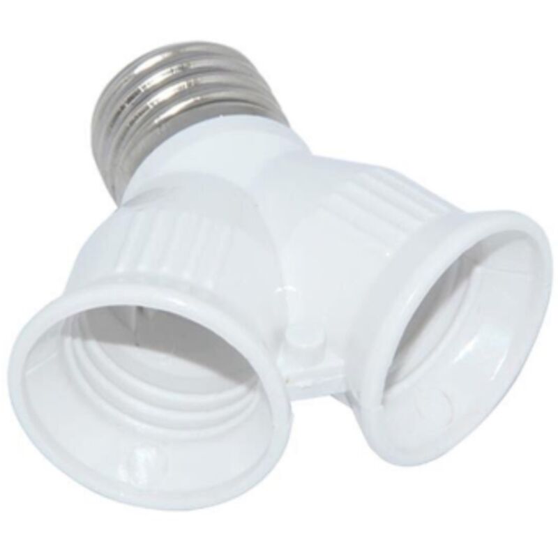foto del prodotto portalampada sdoppiatore a due posti e27 colore bianco max 60w