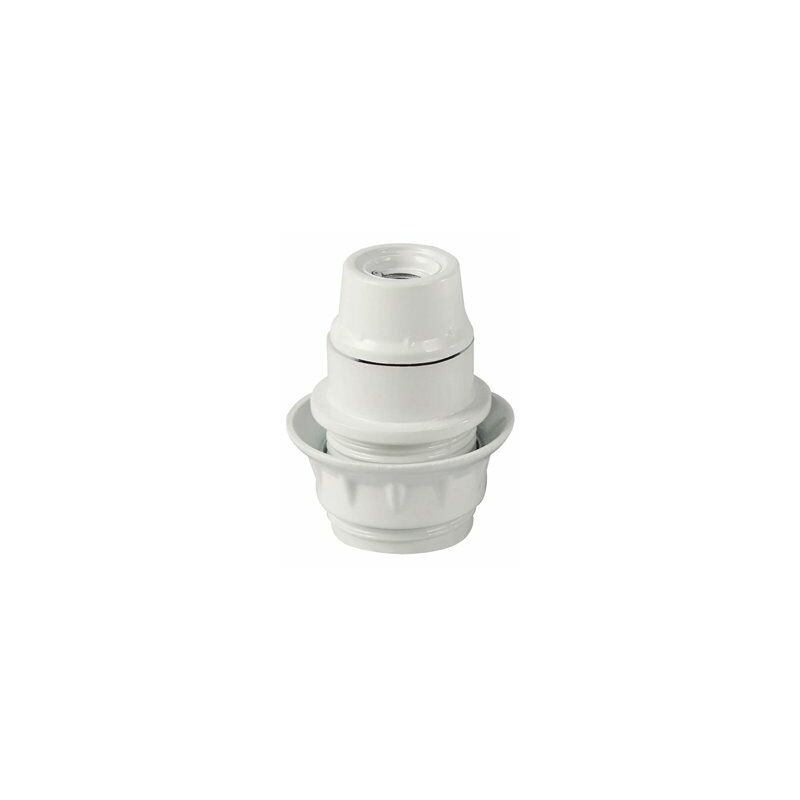 foto del prodotto portalampada semifilettato in bachelite e14 bianco
