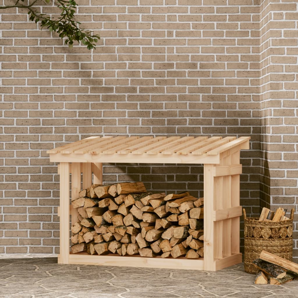 foto del prodotto portalegna 108x64,5x77 cm in legno massello di pino cod mxl 64527
