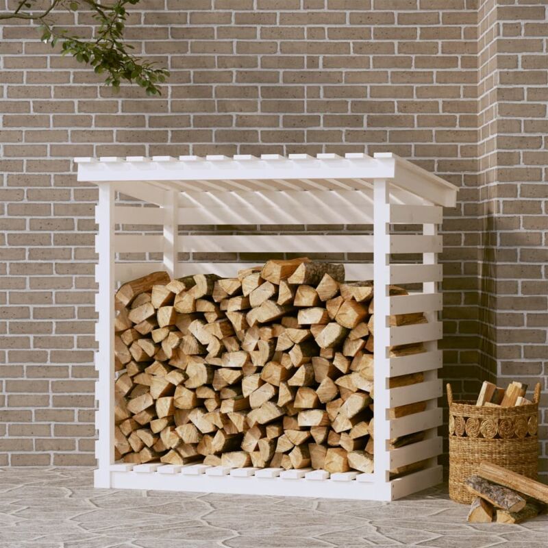 foto del prodotto portalegna bianco 108x73x108 cm in legno massello di pino vidaxl