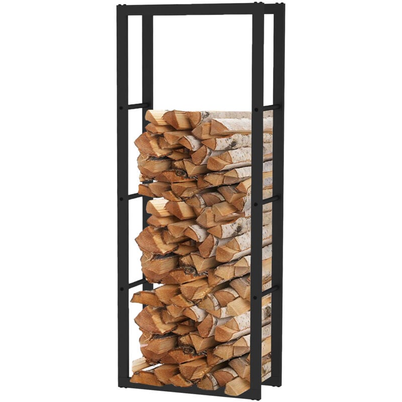 foto del prodotto portalegna da interni kekai rack iv 60x25x150 cm con struttura in acciaio zincato, colore nero