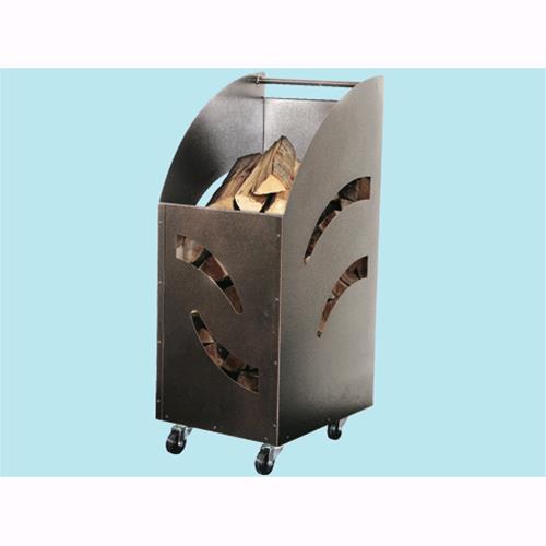 foto del prodotto portalegna mod.tank in ferro battuto verniciato con ruote 32x42xh80cm 601