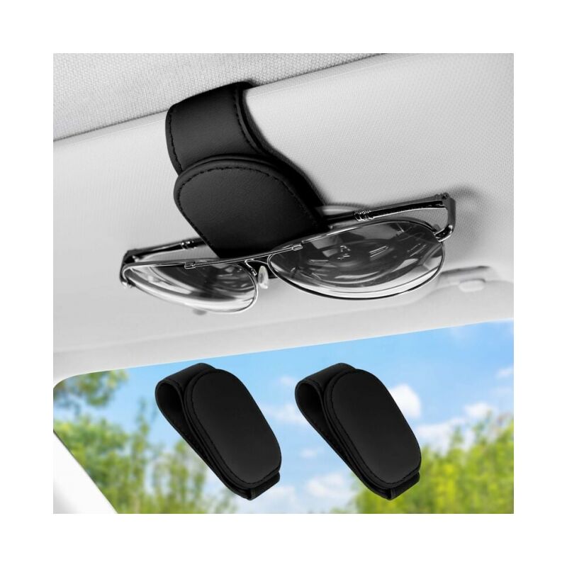 immagine 0 del prodotto portaocchiali per auto neri, portaocchiali da sole magnetico in pelle pu per auto custodia per occhiali da sole custodia per occhiali da sole