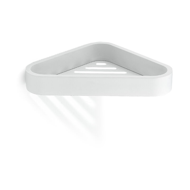 foto del prodotto portaoggetti angolare per doccia da muro in ottone, acciaio inox aisi 304 e cromall 3283 gedy serie outline bianco opaco