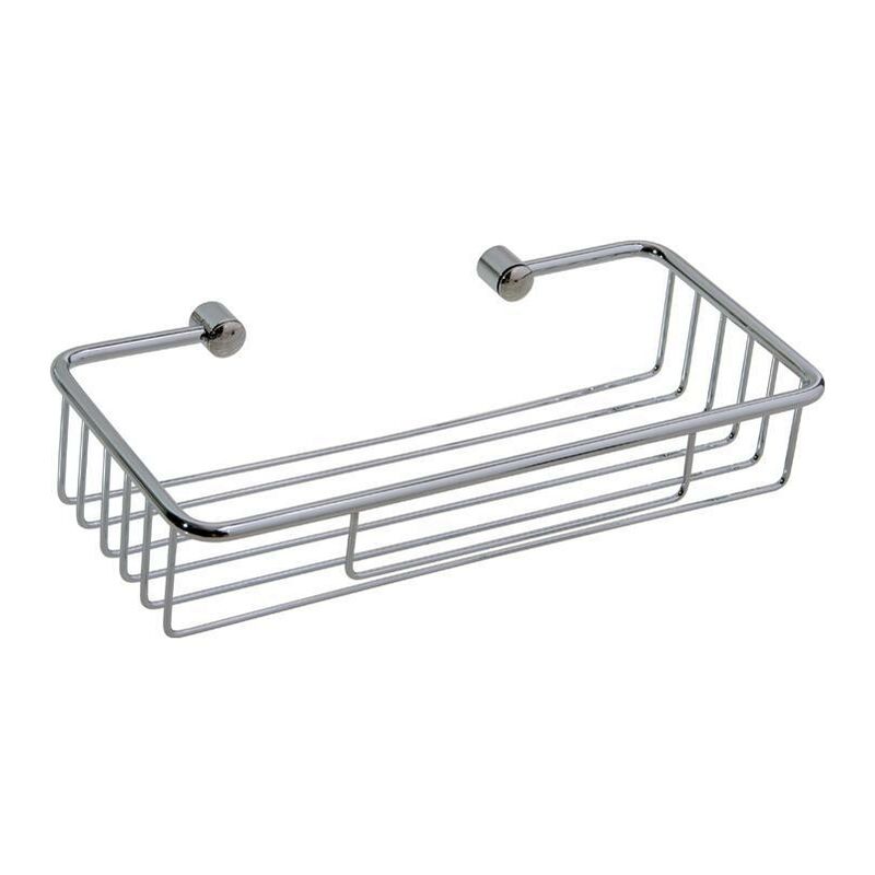 foto del prodotto portaoggetti bagno rettangolare acciaio inox cromato 27x12x7cm maurer