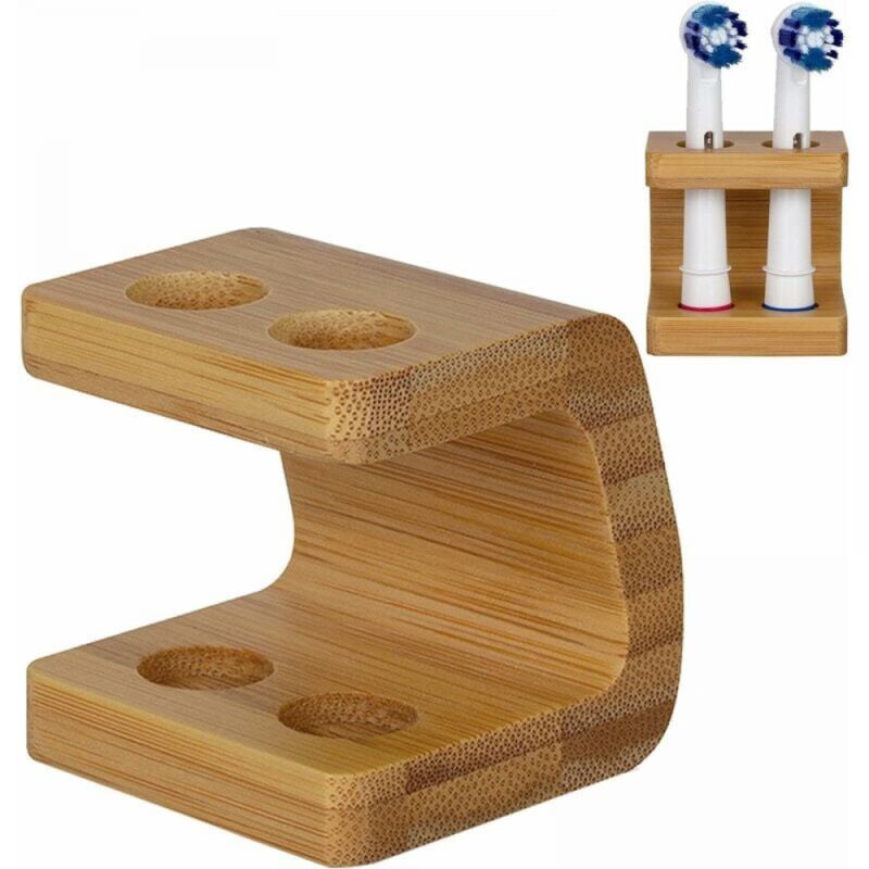 foto del prodotto portaoggetti in bamb autoportante, porta spazzolino in bamb resistente per il bagno, organizer per spazzolino, accessorio per il bagno dimensioni 