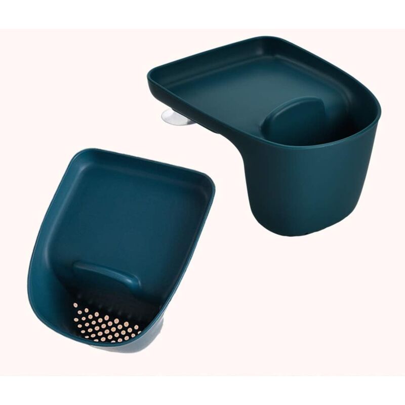 foto del prodotto portaoggetti per lavello con ventosa, organizer per lavello da cucina, porta spugna e porta paglietta