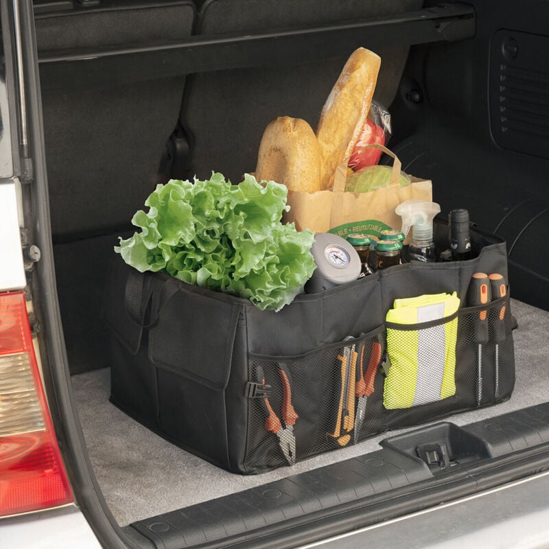 foto del prodotto portaoggetti pieghevole per bagagliaio auto carry innovagoods