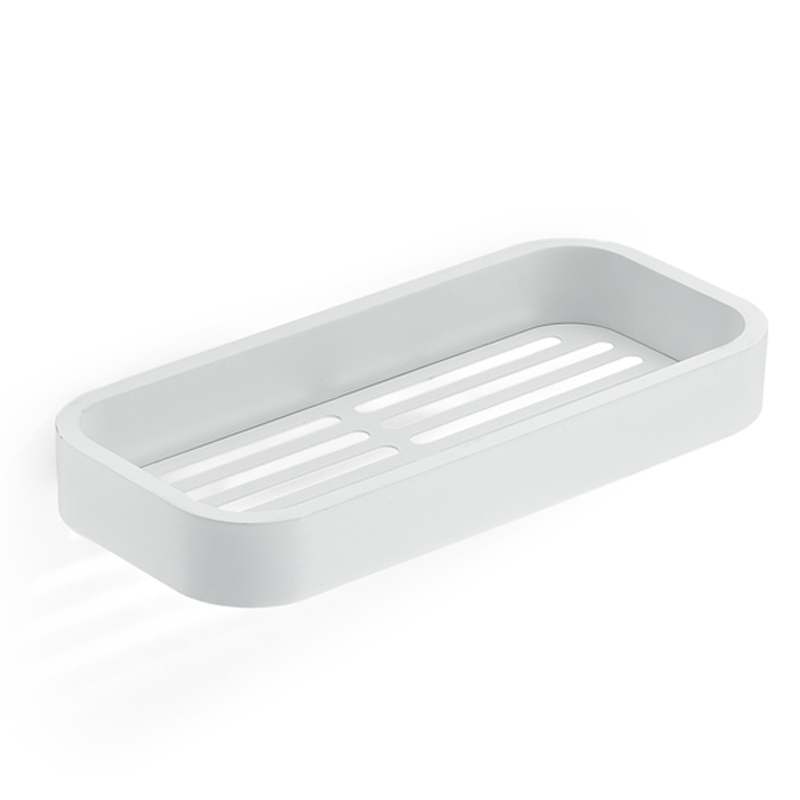 foto del prodotto portaoggetti rettangolare per doccia da muro in ottone, acciaio inox aisi 304 e cromall 3218 gedy serie outline bianco o