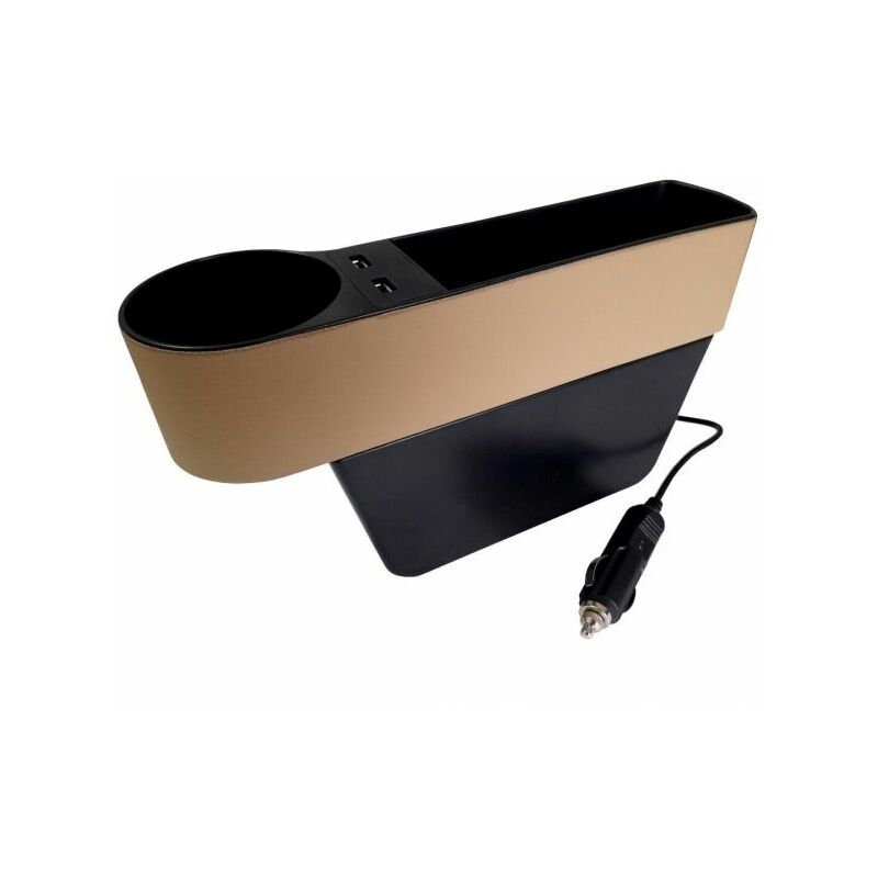 foto del prodotto portaoggetti universale per sedile auto porta bicchiere organizer 2 porte usb