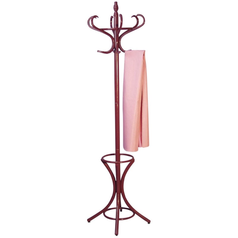 foto del prodotto portaombrelli appendiabiti in legno color gelso chiaro con 6 ganci doppi 184 cm med05105