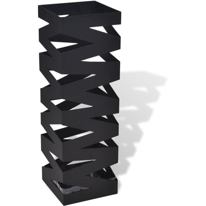 foto del prodotto portaombrelli bastoni passeggio quadrato acciaio 48,5 cm nero vidaxl